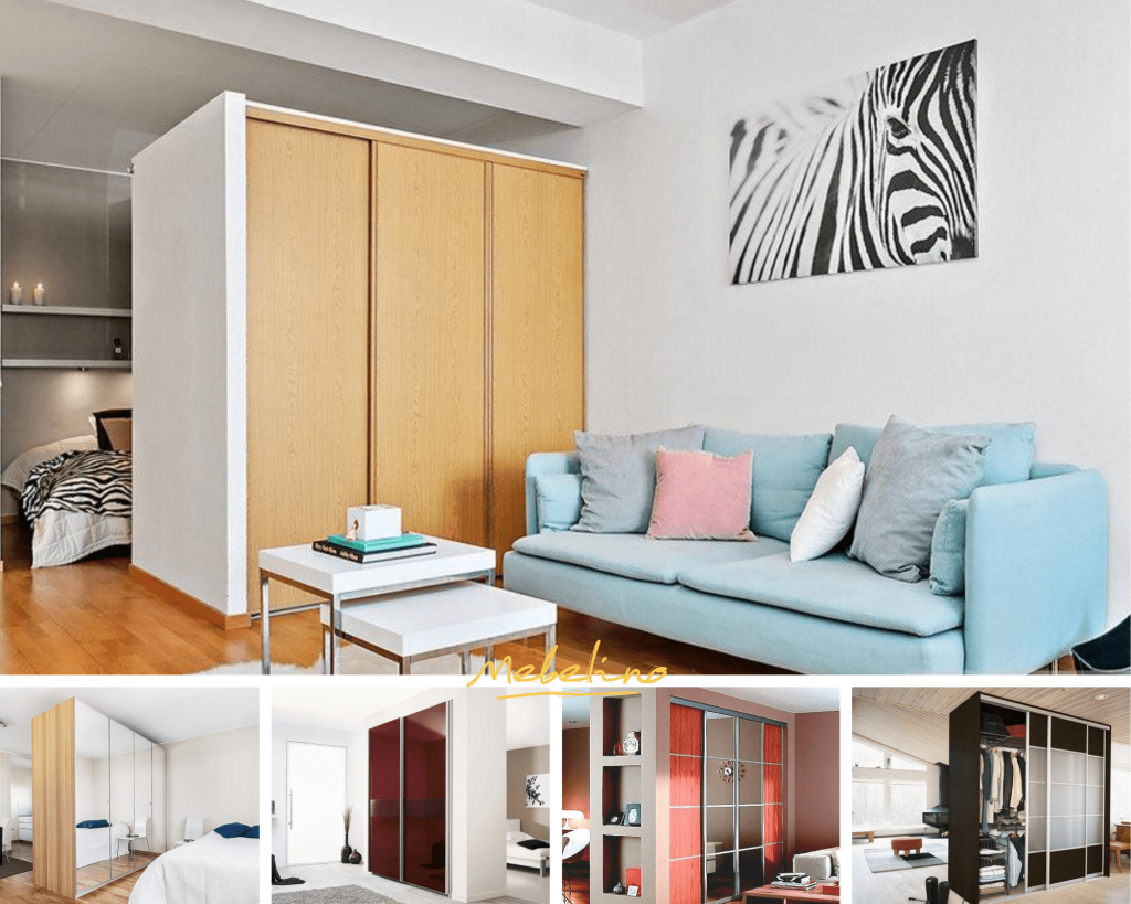 Варианты использования двустороннего шкафа-купе Варианты использования двустороннего шкафа-купе