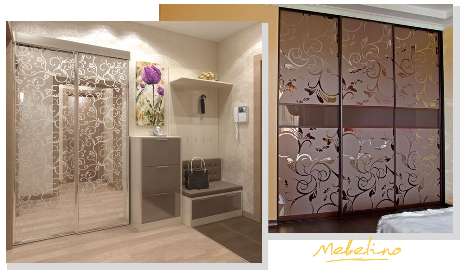 Пескоструйным рисунком – подходит для стеклянных и зеркальных поверхностей. Пескоструйным рисунком – подходит для стеклянных и зеркальных поверхностей.