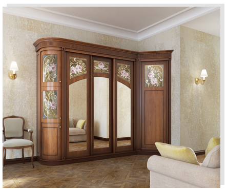 Цвет углового шкафа-купе: классика Цвет углового шкафа-купе: классика