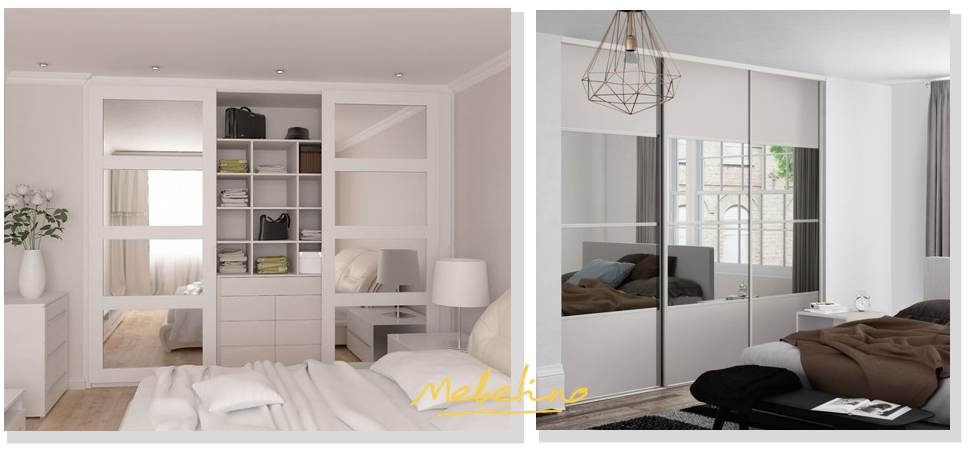 Еще один вариант исполнения дверей – комбинированный, где сочетаются разные материалы (например, ЛДСП + зеркало, МДФ + пластик). Еще один вариант исполнения дверей – комбинированный, где сочетаются разные материалы (например, ЛДСП + зеркало, МДФ + пластик).