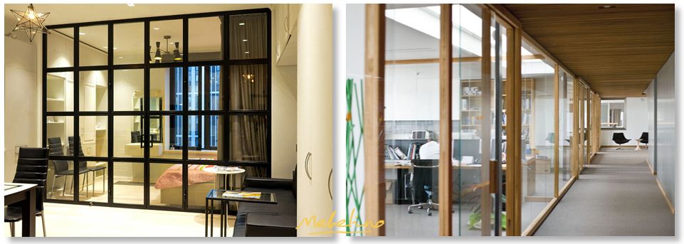 Стеклянные перегородки лофт с деревом Стеклянные перегородки лофт с деревом