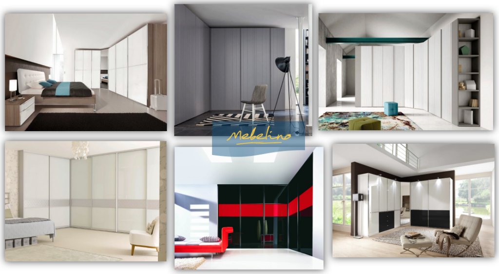 Угловой шкаф-купе минимализм: фасады Угловой шкаф-купе минимализм: фасады