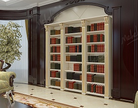 Изысканная библиотека из шпона с золотым патинированием BK65