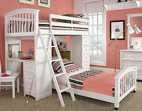 Белая детская мебель с двумя спальными местами Md294